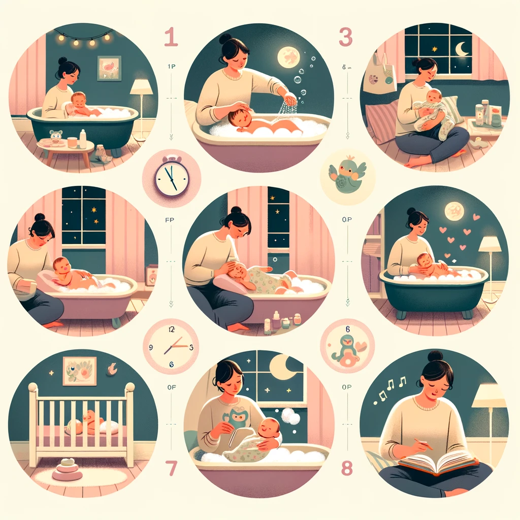 Routine du coucher de bébé de 2 mois